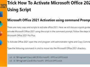 activate microsoft office 2021using script